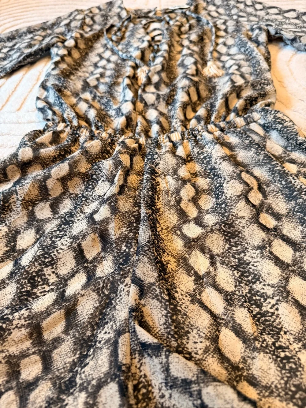 Show Me Your MuMu Snake Print Tie-Front Romper